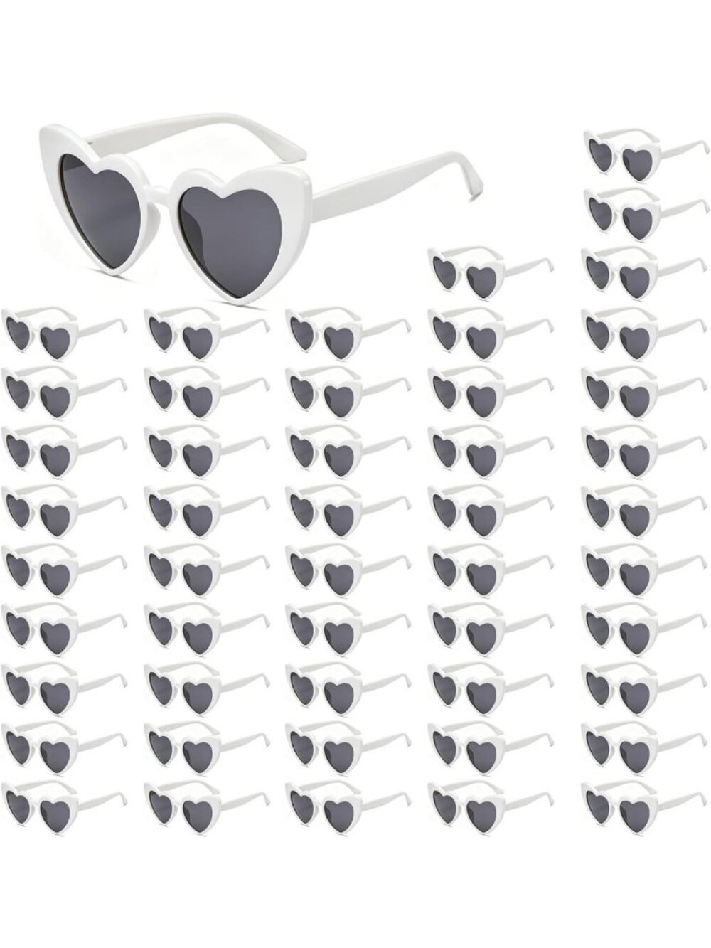 Bulk Heart Shaped Cat Eye Sunglasses - 50/100 Pack for Bachelorette Party